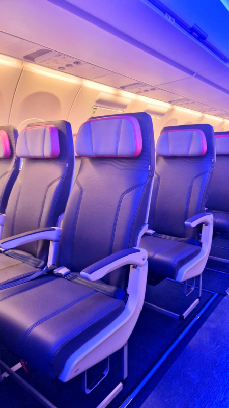 a row of seats in an airplane