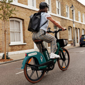 a person riding a bike