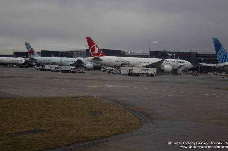 airplanes parked on a runway