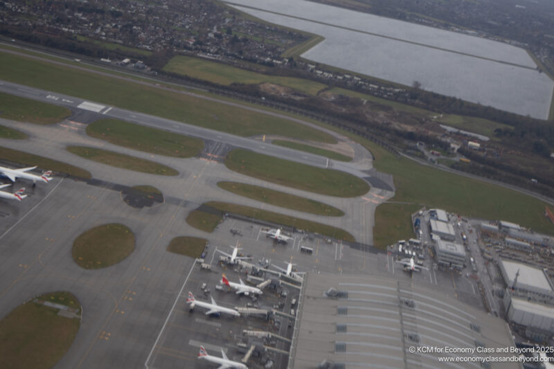 an aerial view of an airport