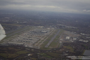 an aerial view of a city