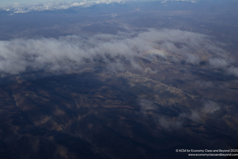 aerial view of a landscape with clouds