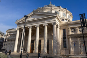 a building with columns and a dome