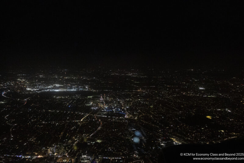 a city at night from above