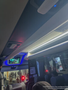 a view from inside of a bus