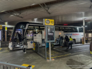 a bus at a bus station