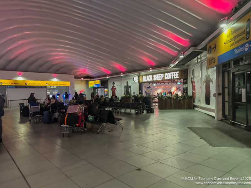 a group of people in a terminal