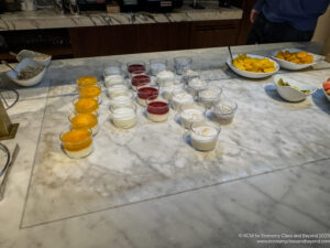 a table with different desserts