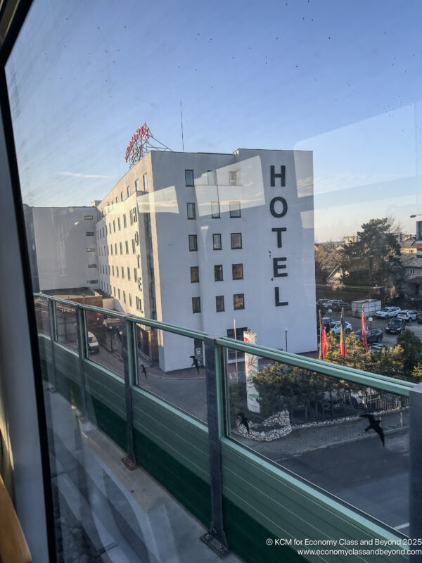 a hotel seen from a window