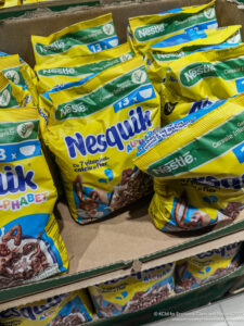 a group of bags of cereal