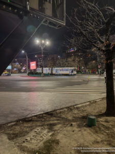 a street light on a street