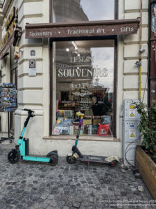 a scooters outside of a store