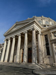 a building with columns and a dome