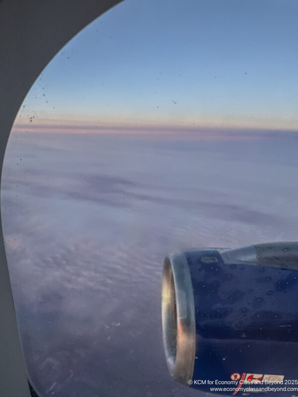 a view of the sky from an airplane window