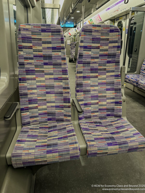 a seat in a train