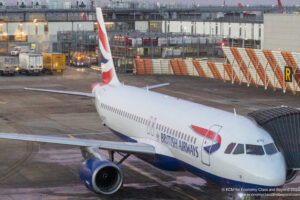 a plane on the runway