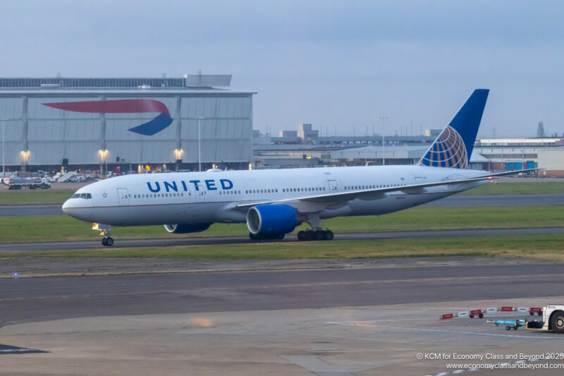 a plane on the runway