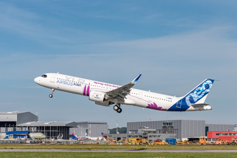 A321XLR Test Aircraft powered by Pratt&Whitney engines taking off - Image, Airbus 