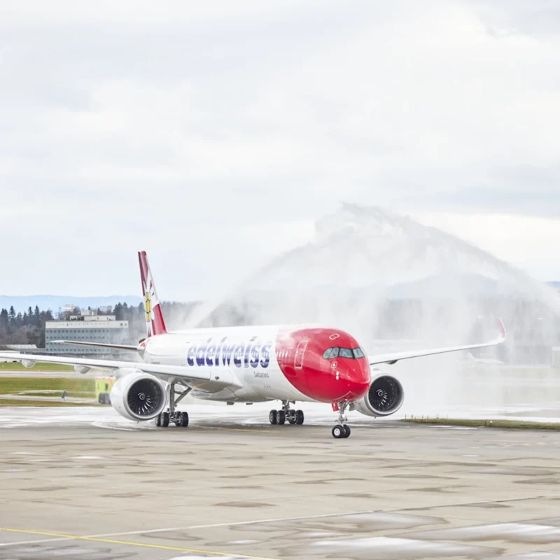 Edelweiss A350 greeted at ZRH - Imge, Edelweiss