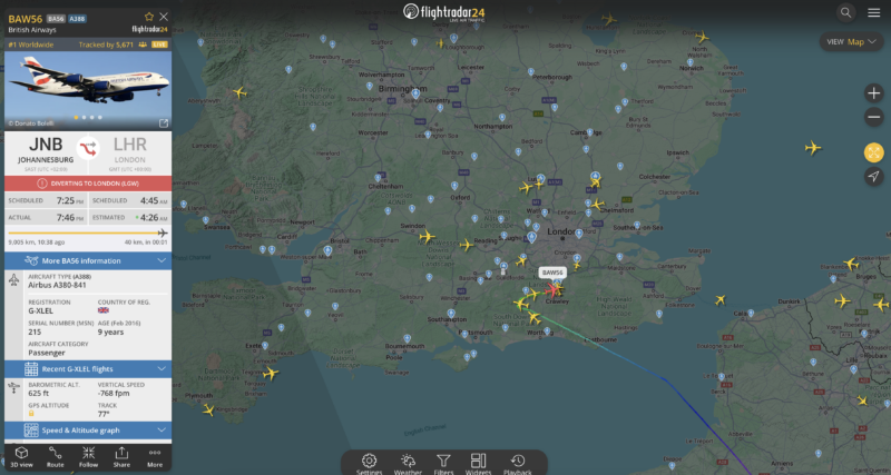 Gatwick Diversions - FlightRadar24