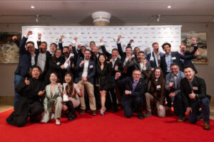 a group of people posing for a photo