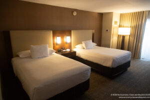 two beds in a hotel room