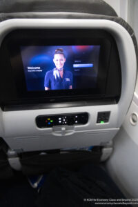 a screen on a seat