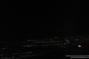 a city at night from above