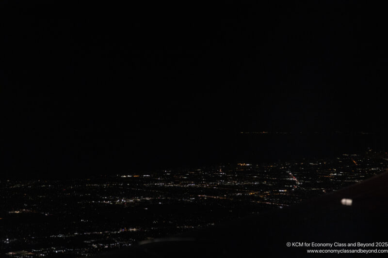 a city at night from above