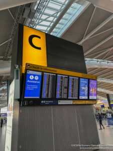 a sign in a terminal