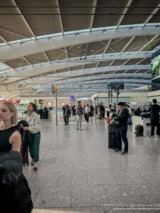 a group of people in an airport