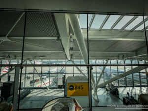 a view of an airport from a window