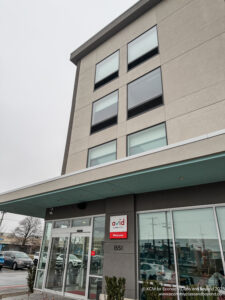 a building with a sign on the front