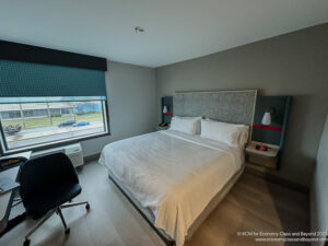 a bed in a room
