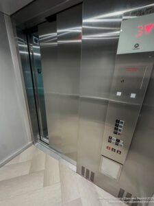 an elevator with a door open