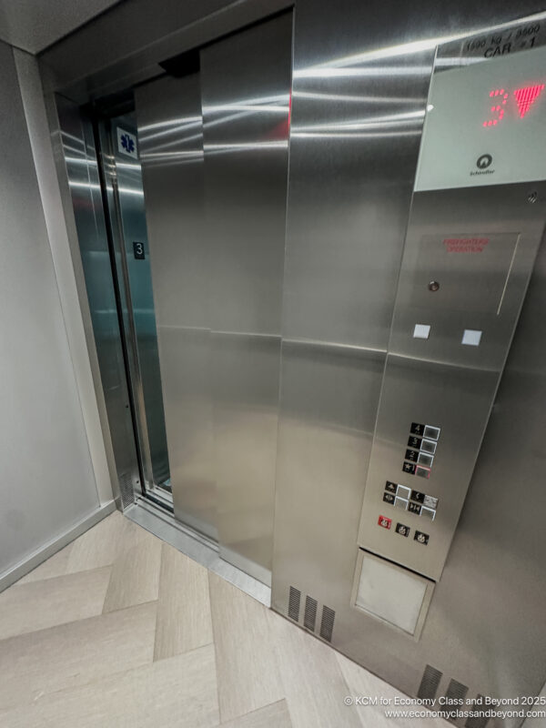 an elevator with a door open