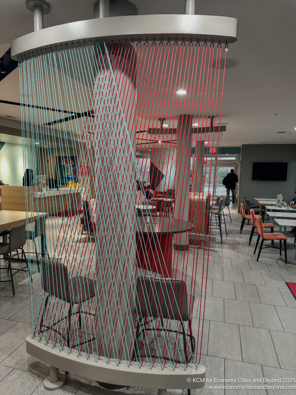 a room with tables and chairs