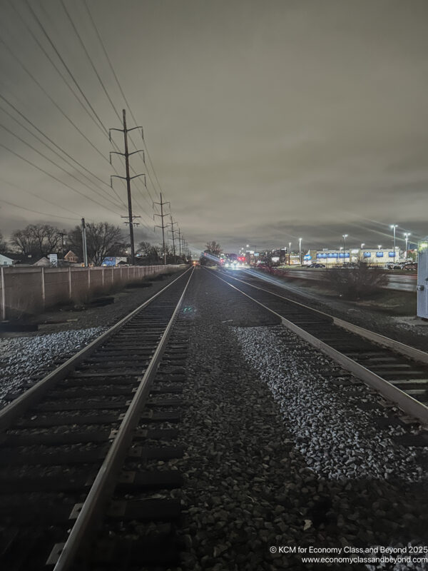 train tracks going down a train track