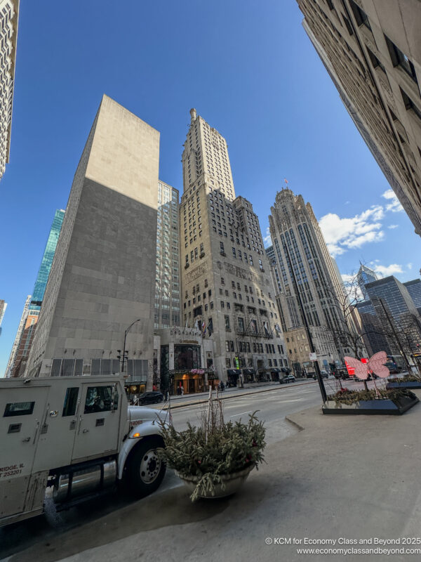 a street with tall buildings