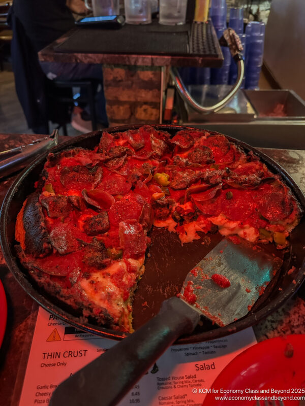a pizza in a pan