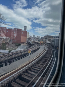 a train tracks in a city
