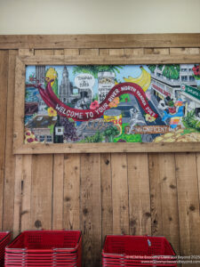 a painting on a wood wall