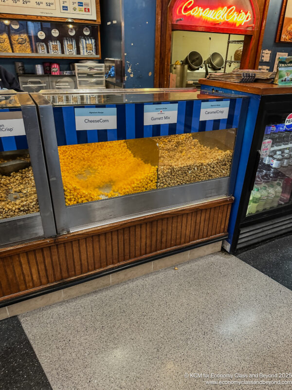 a popcorn machine in a store
