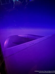 a plane wing in the dark
