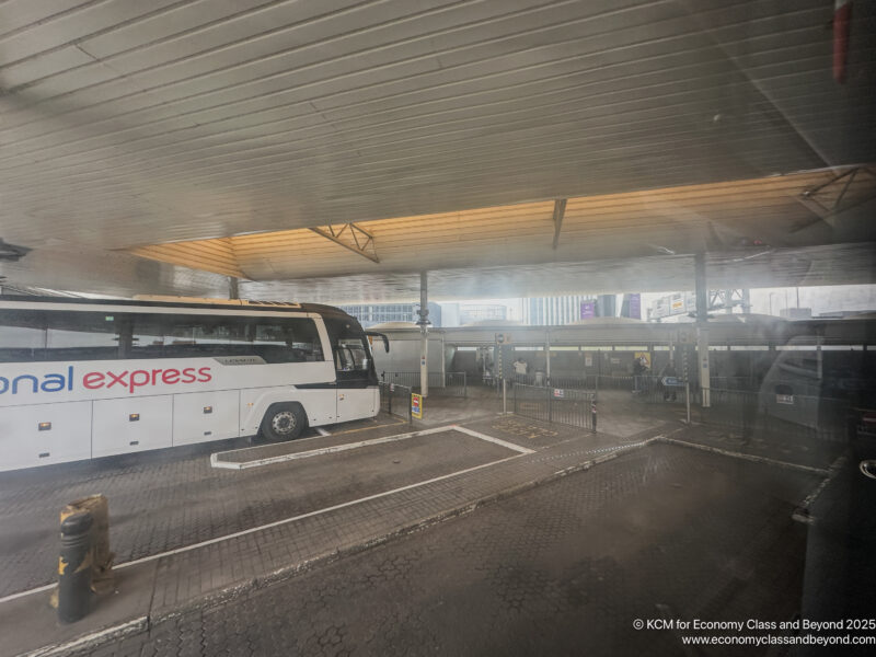 a bus parked in a parking lot
