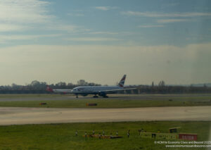 an airplane on a runway