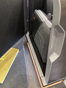 a seat in a train