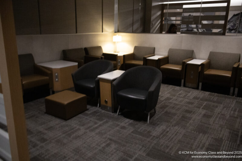 a room with chairs and tables