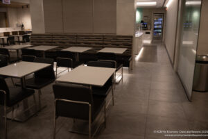 a room with tables and chairs