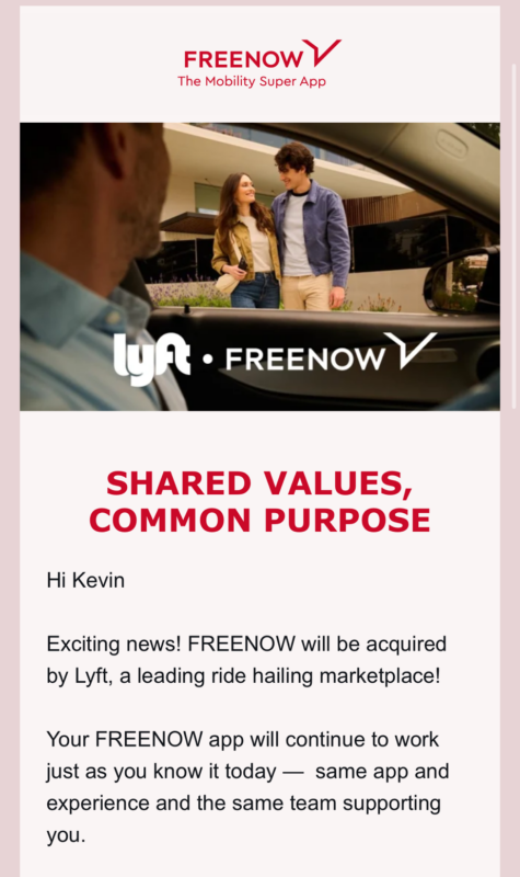 Lyft to aquire Freenow 
